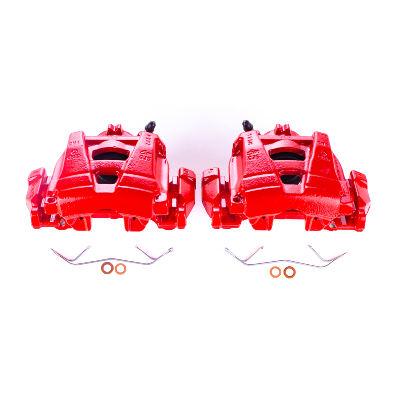 Audi Q3 Brake Calipers - Front - PowerStop - Powder Coated - Red - `15-`18
