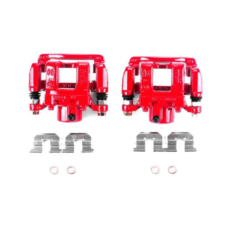 Hyundai Sonata Brake Calipers (2) - Rear - PowerStop - Powder Coated - Red - `11-`15