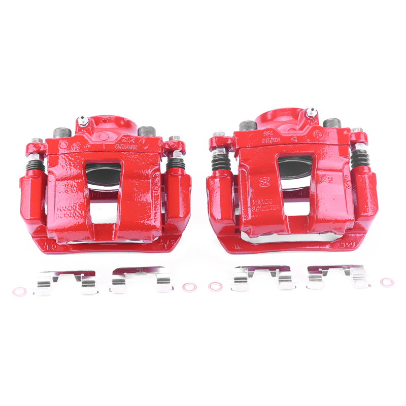 Hyundai Sonata Brake Calipers (2) - Front - PowerStop - Powder Coated - Red - `11-`15