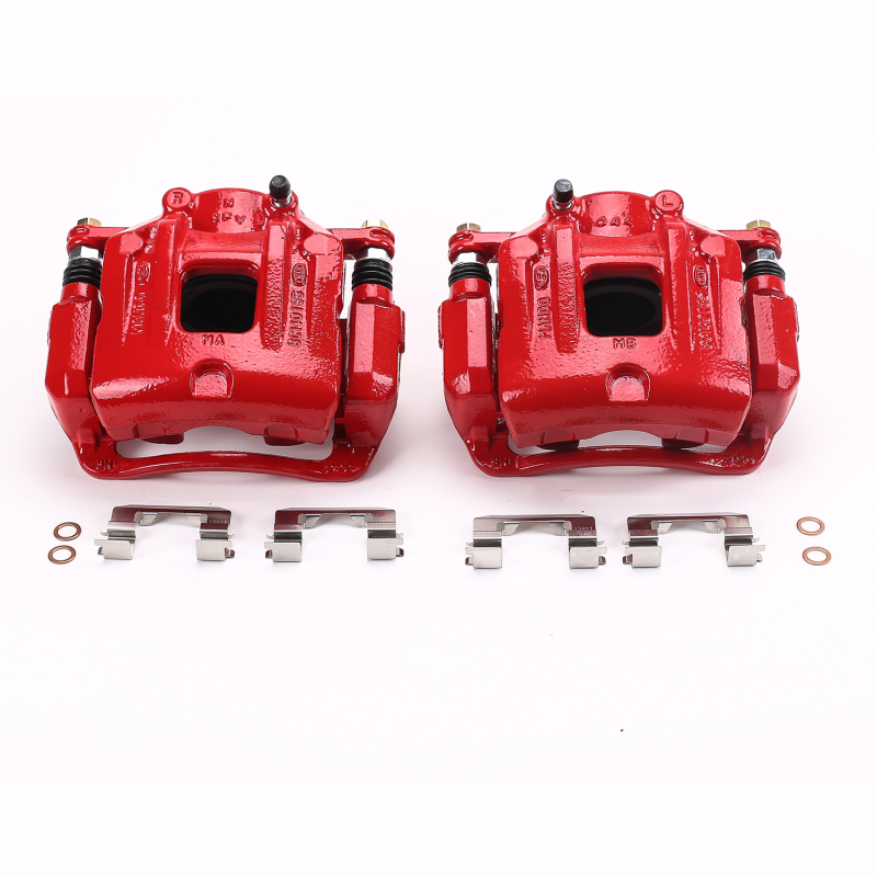 Hyundai Santa Fe Brake Calipers - Front - PowerStop - Powder Coated - Red - `10-`12