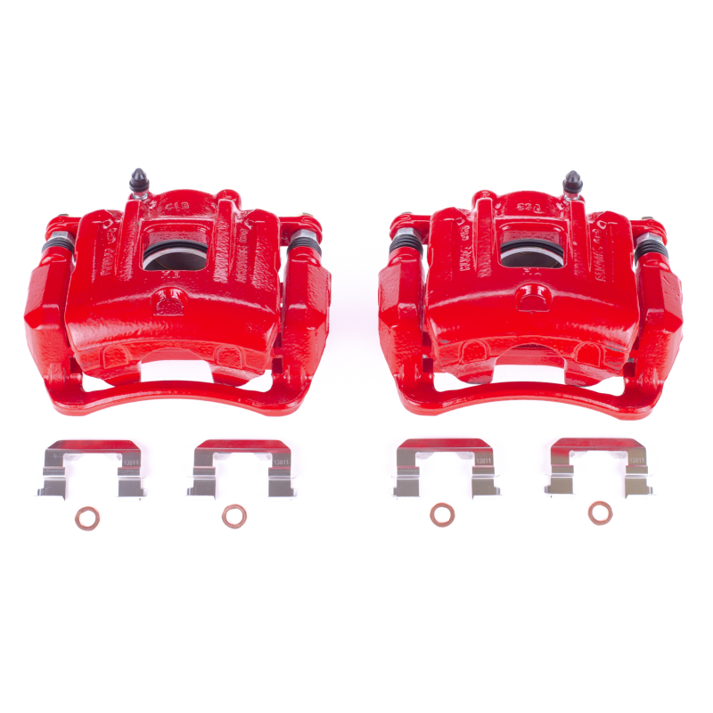 Hyundai Santa Fe Sport Brake Calipers - Front - PowerStop - Powder Coated - Red - `13-`16