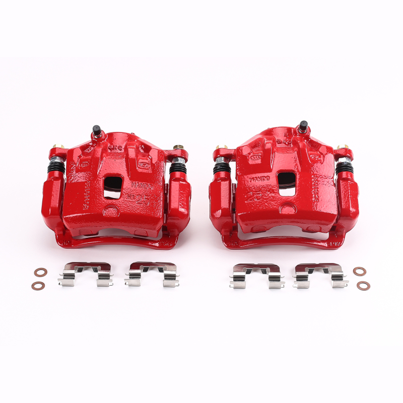 Hyundai Elantra Brake Calipers - Front - PowerStop - Powder Coated - Red - `13-`16