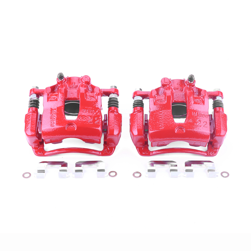 Hyundai Accent Brake Calipers - Front - PowerStop - High-Temp Powder Coated - Red - `12-`17