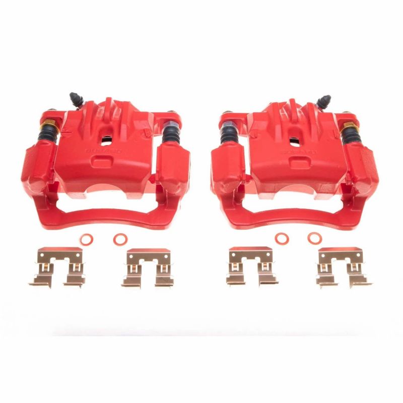 Subaru XV Crosstrek Brake Calipers - Rear - PowerStop - Red Powder Coated - Red - `16-`18
