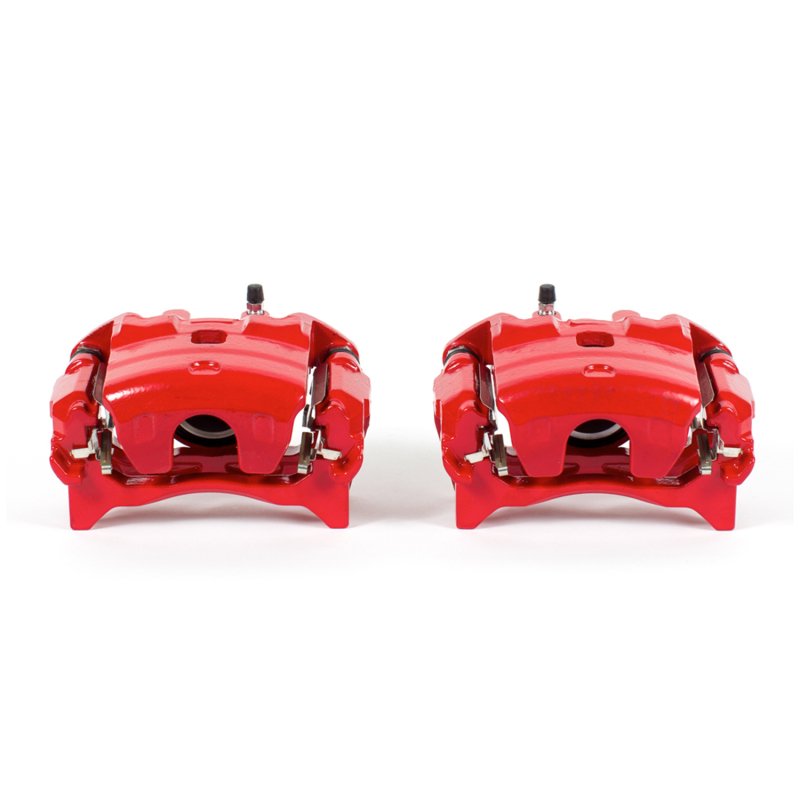 Nissan Altima Brake Calipers - Front - PowerStop - Powder Coated with Brackets - Red - `13-`17