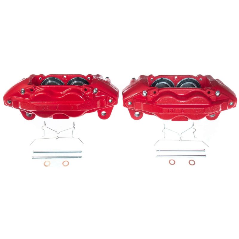 Toyota Sequoia Brake Calipers - Front - PowerStop - Powder Coated - Red - `16-`21