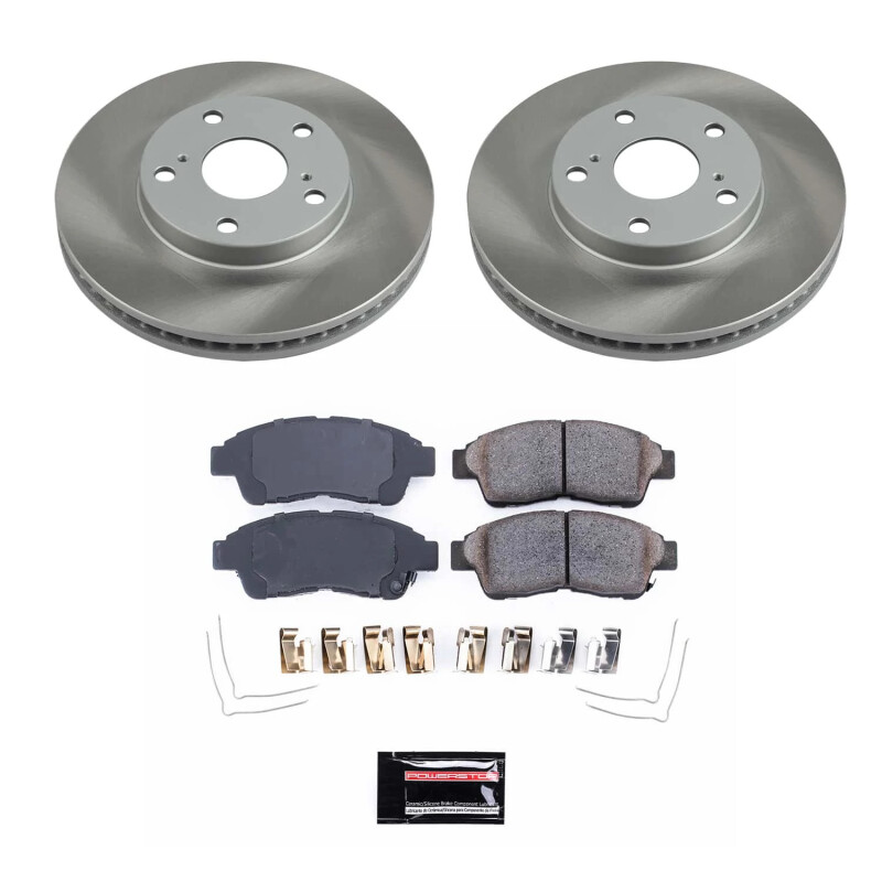 Toyota Camry Brake Kit - Front - PowerStop - Semi-Coated Rotors + Z17 Evolution Plus Ceramic Pads - `92-`01