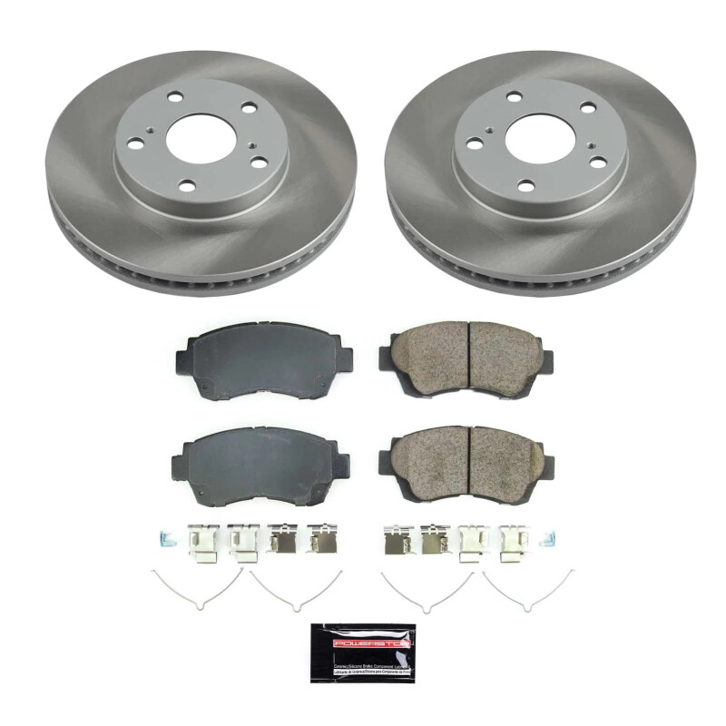 Toyota Camry Brake Kit - Front - PowerStop - Semi-Coated Rotors + Z17 Evolution Plus Ceramic Pads - `00-`01