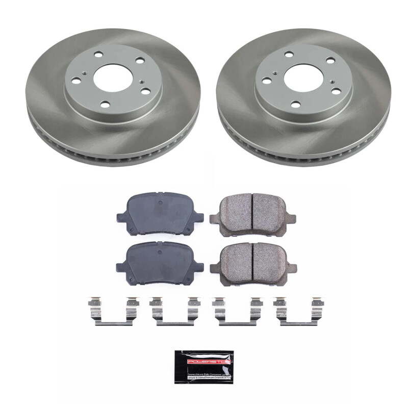 Toyota Solara Brake Kit - Front - PowerStop - Semi-Coated Rotors + Z17 Evolution Plus Ceramic Pads - `99-`03