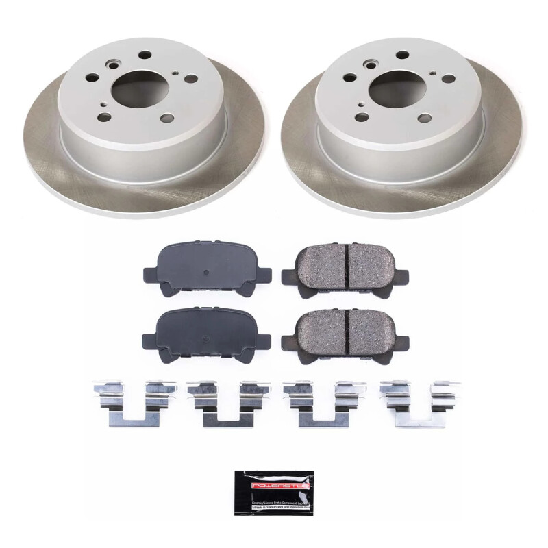 Toyota Solara Brake Kit - Rear - PowerStop - Semi-Coated Rotors + Z17 Evolution Plus Ceramic Pads - `99-`03