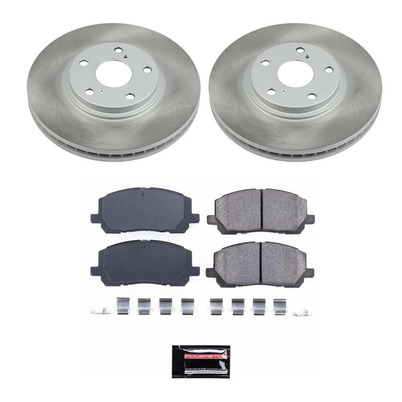 Toyota Highlander Brake Kit - Front - PowerStop - Semi-Coated Rotors + Z17 Evolution Plus Ceramic Pads - `01-`07