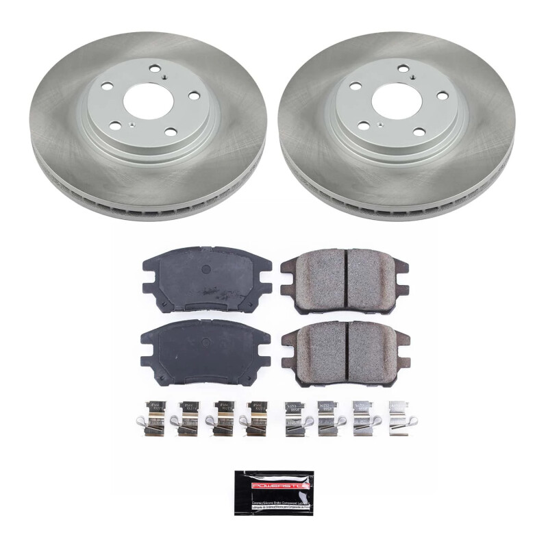Lexus RX300 Brake Kit - Front - PowerStop - Semi-Coated Rotors + Z17 Evolution Plus Low-Dust Ceramic Pads - `02-`03