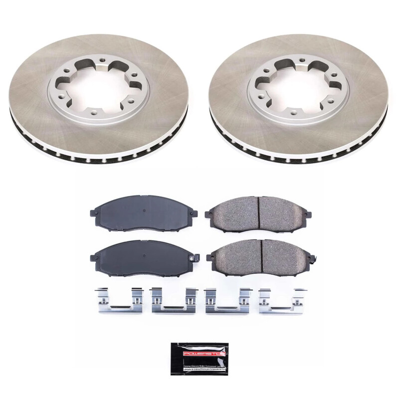 Nissan Xterra Brake Kit - Front - PowerStop - Semi-Coated Rotors + Z17 Evolution Plus Ceramic Pads - `00-`04