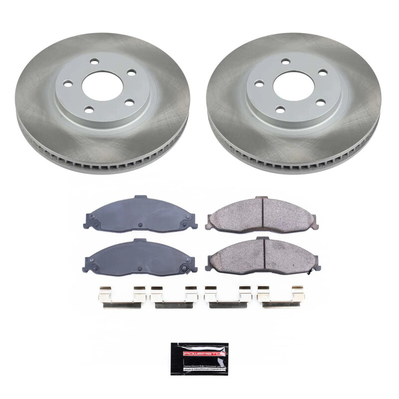 Pontiac Firebird Brake Kit - Front - PowerStop - Semi-Coated Rotors + Z17 Evolution Plus Ceramic Pads - `98-`02