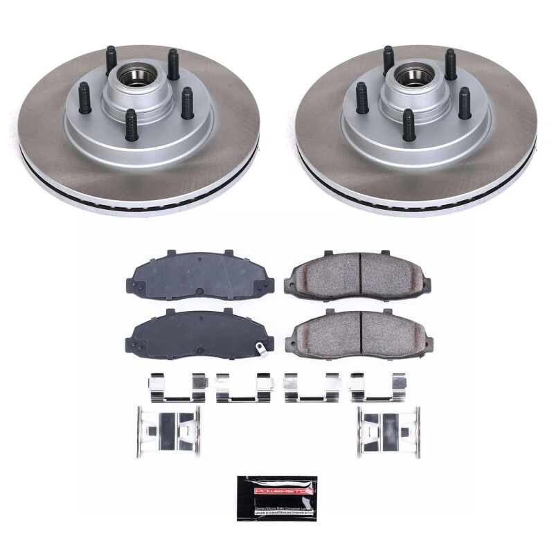 Lincoln Blackwood Brake Kit - Front - PowerStop - Semi-Coated Rotors + Z17 Evolution Plus Low-Dust Ceramic Pads - 2002