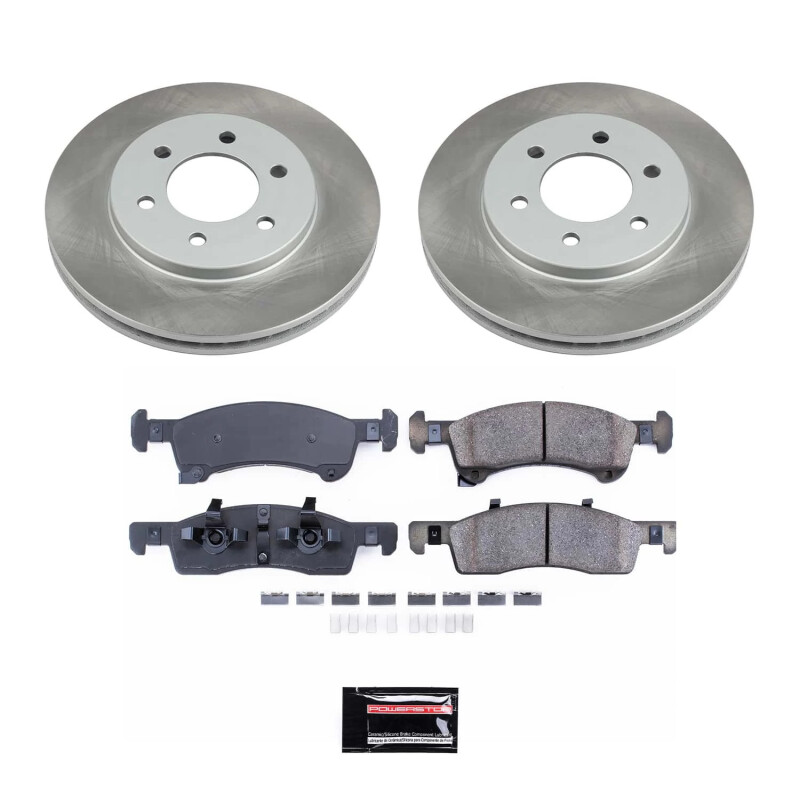 Lincoln Navigator Brake Kit - Front - PowerStop - Semi-Coated Rotors + Z17 Evolution Plus Ceramic Pads - `03-`06
