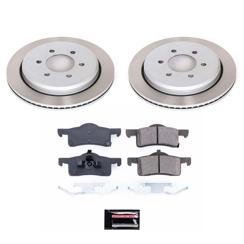 Lincoln Navigator Brake Kit - Rear - PowerStop - Semi-Coated Rotors + Z17 Evolution Plus Ceramic Pads - `03-`06