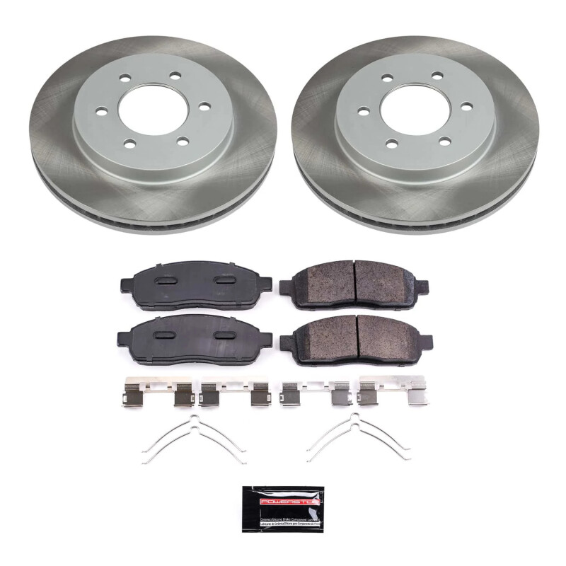 Lincoln Mark LT Brake Kit - Front - PowerStop - Semi-Coated Rotors + Z17 Evolution Plus Low-Dust Ceramic Pads - `06-`08