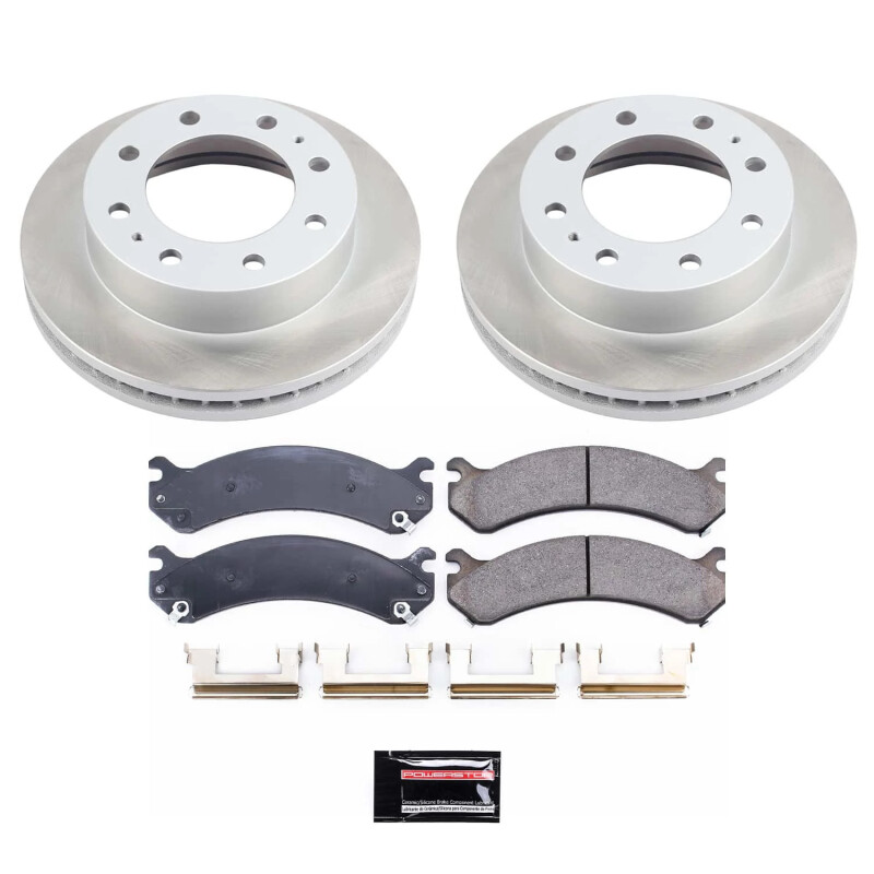 GMC Sierra 3500 HD Brake Kit - Front - PowerStop - Semi-Coated Rotors + Z17 Evolution Plus Ceramic Pads - `07-`10
