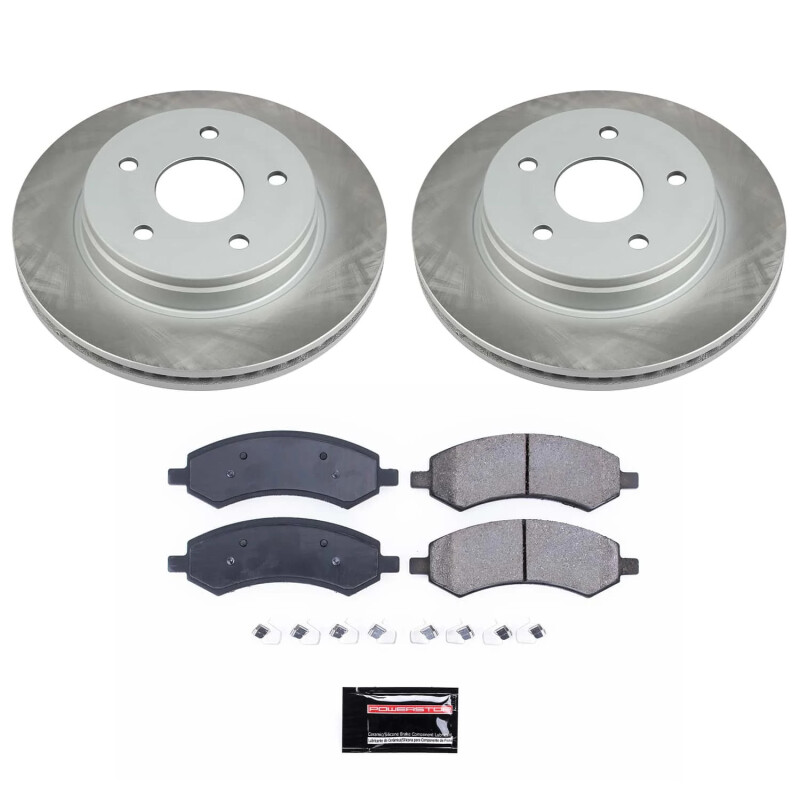 Ram 1500 Classic Brake Kit - Front - PowerStop - Semi-Coated Rotor + Z17 Evolution Plus Ceramic Pads - `19-`22