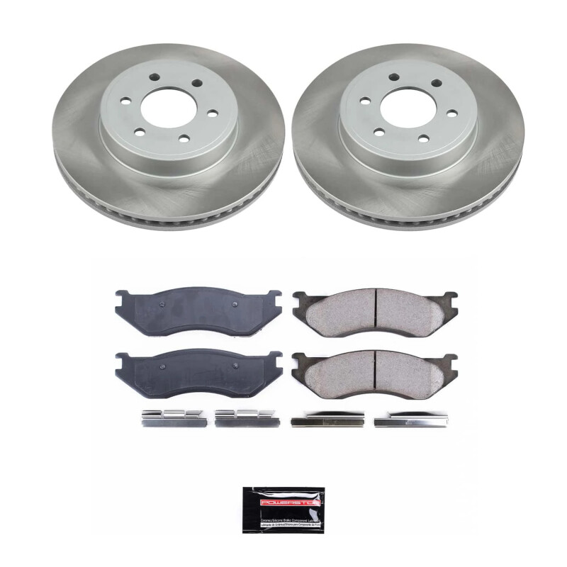 Dodge Durango Brake Kit - Front - PowerStop - Semi-Coated Rotors + Z17 Evolution Plus Ceramic Pads - 2003