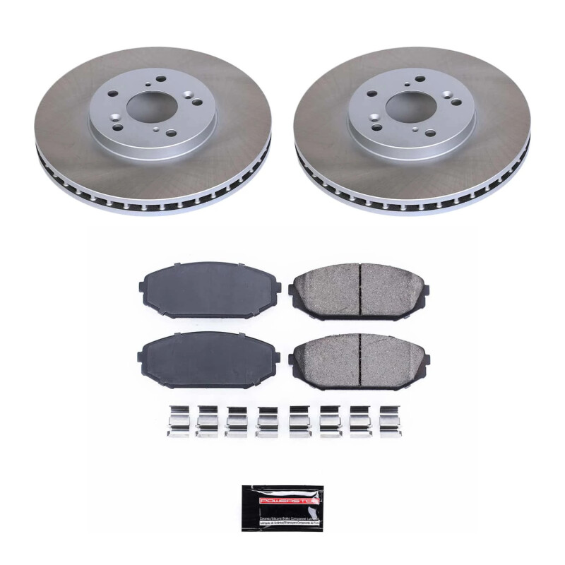 Honda Odyssey Brake Kit - Front - PowerStop - Semi-Coated Rotors + Z17 Evolution Plus Low-Dust Ceramic Pads - `99-`04