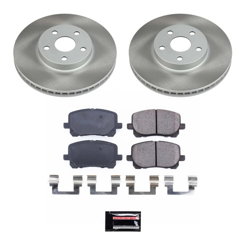Toyota Matrix Brake Kit - Front - PowerStop - Semi-Coated Rotors + Z17 Evolution Plus Ceramic Pads - `03-`08