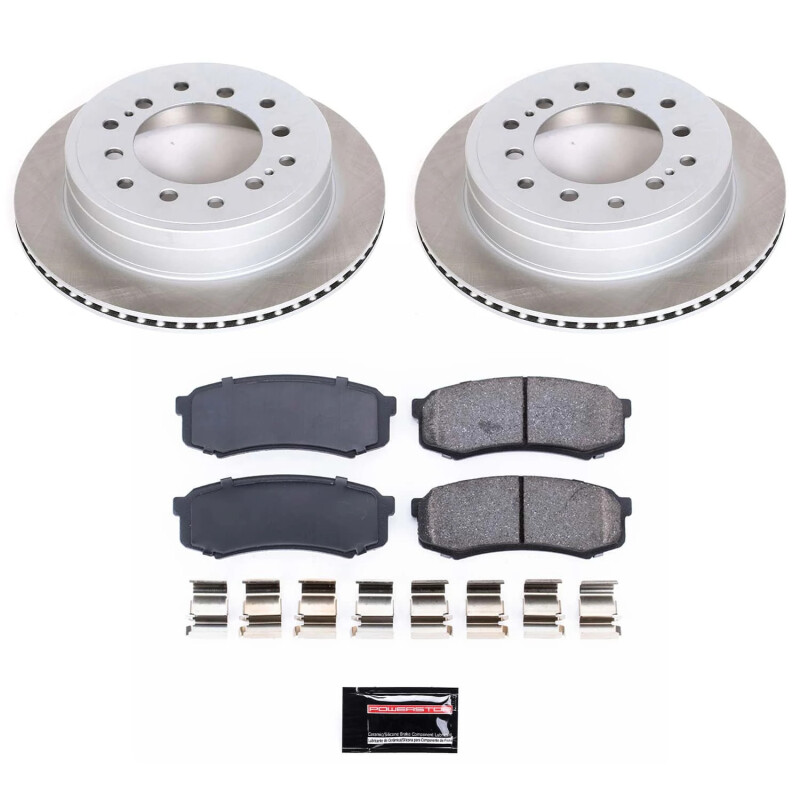 Toyota Sequoia Brake Kit - Rear - PowerStop - Semi-Coated Rotors + Z17 Evolution Plus Low-Dust Ceramic Pads - `01-`07