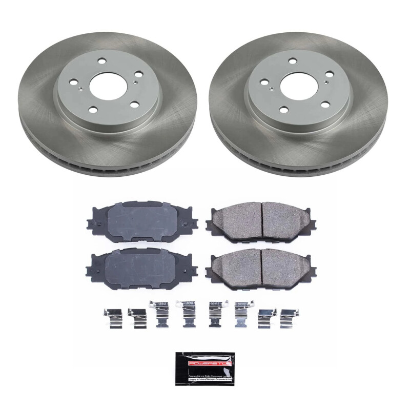 Lexus IS250 Brake Kit - Front - PowerStop - Semi-Coated Rotors + Z17 Evolution Plus Ceramic Pads - `06-`15