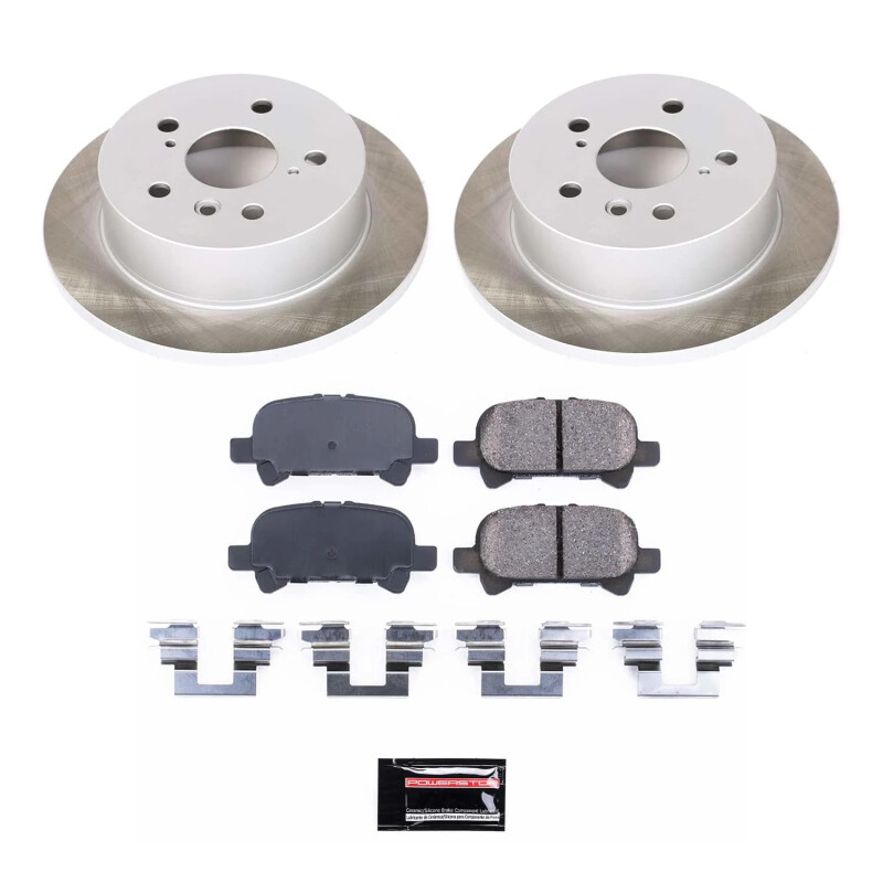 Toyota Solara Brake Kit - Rear - PowerStop - Semi-Coated Rotors + Z17 Evolution Plus Ceramic Pads - `04-`08