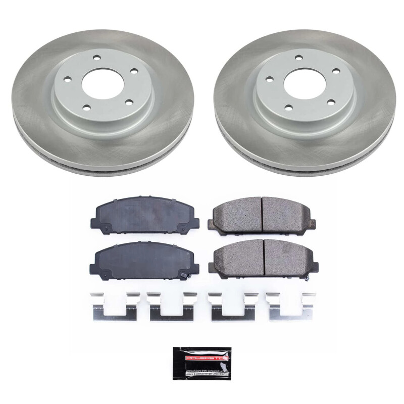 Nissan Titan Brake Kit - Front - PowerStop - Semi-Coated Rotors + Z17 Evolution Plus Ceramic Pads - `08-`10