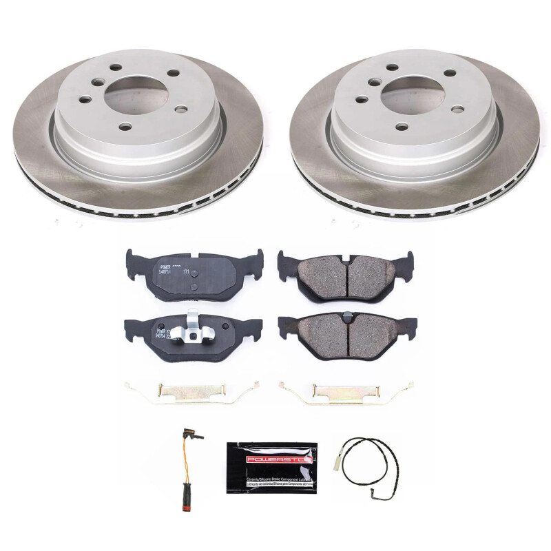 BMW 325xi Brake Kit - Rear - PowerStop - Semi-Coated Rotors + Z17 Evolution Plus Low-Dust Ceramic Pads - 2006