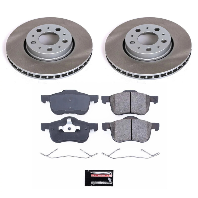 Volvo XC70 Brake Kit - Front - PowerStop - Semi-Coated Rotors + Z17 Evolution Plus Low-Dust Ceramic Pads - `03-`07