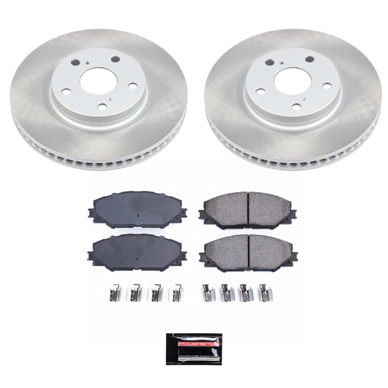 Toyota RAV4 Brake Kit - Front - PowerStop - Semi-Coated Rotors + Z17 Evolution Plus Ceramic Pads - `06-`18