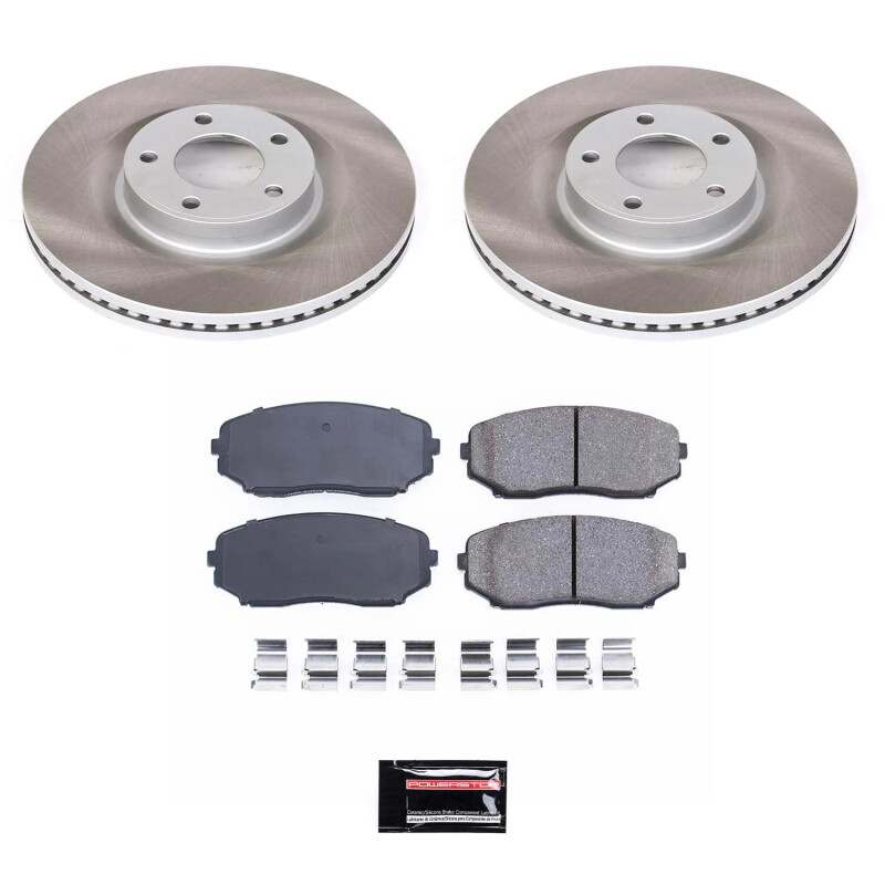 Lincoln MKX Brake Kit - Front - PowerStop - Semi-Coated Rotors + Z17 Evolution Plus Low-Dust Ceramic Pads - `07-`15