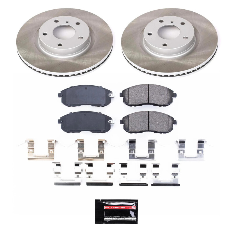 Nissan 350Z Brake Pads + Rotors - Front - PowerStop - Semi-Coated Rotors - `03-`05 Nissan 350Z Brake Pads + Rotors - Front - PowerStop - Semi-Coated Rotors - `03-`05