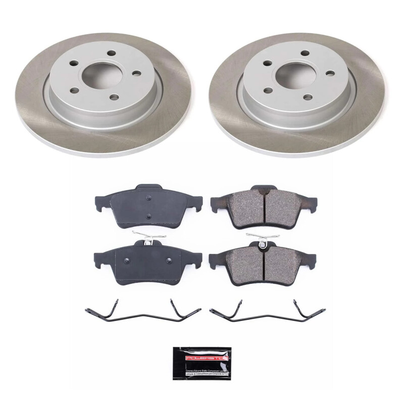 Volvo V50 Brake Kit - Rear - PowerStop - Semi-Coated Rotors + Z17 Evolution Plus Low-Dust Ceramic Pads - `06-`11