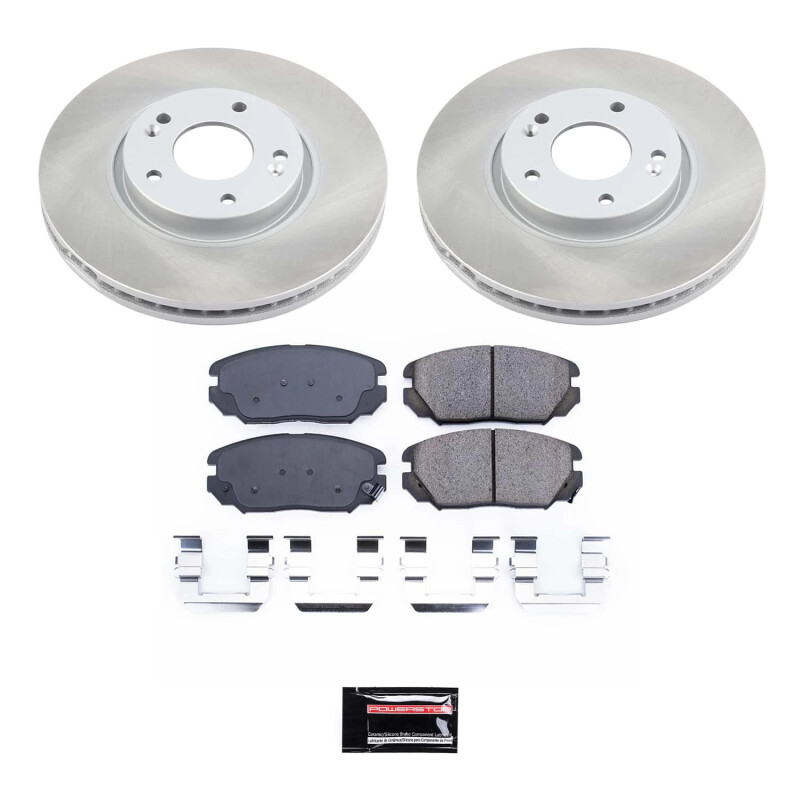 Hyundai Sonata Brake Kit - Front - PowerStop - Semi-Coated Rotors + Z17 Evolution Plus Low-Dust Ceramic Pads - `06-`10