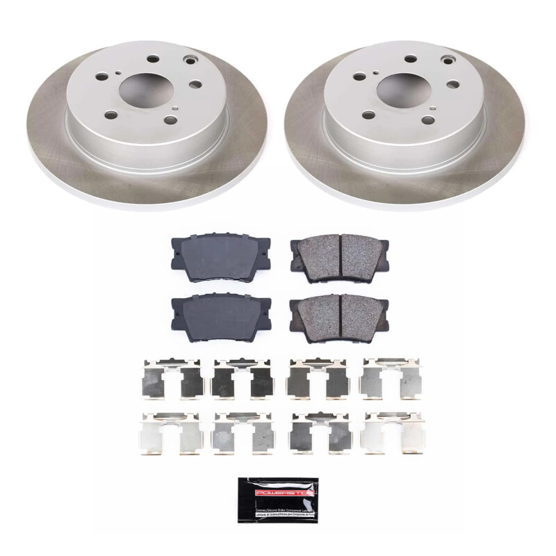 Toyota RAV4 Brake Kit - Rear - PowerStop - Semi-Coated Rotors + Z17 Evolution Plus Low-Dust Ceramic Pads - `06-`18