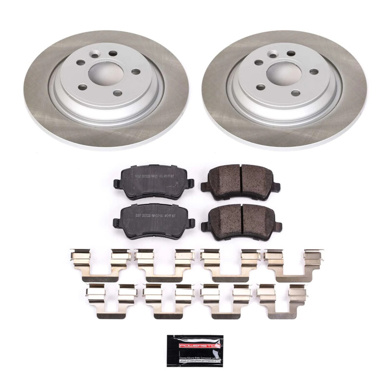 Volvo XC70 Brake Kit - Rear - PowerStop - Semi-Coated Rotors + Z17 Evolution Plus Low-Dust Ceramic Pads - `08-`16