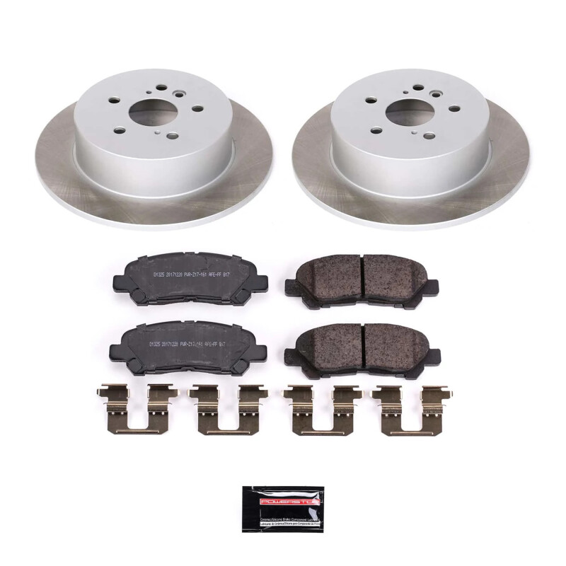 Toyota Highlander Brake Kit - Rear - PowerStop - Semi-Coated Rotors + Z17 Evolution Plus Low-Dust Ceramic Pads - `08-`13