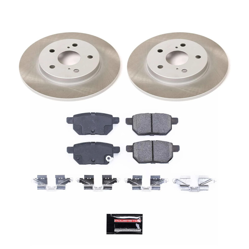 Toyota Matrix Brake Kit - Rear - PowerStop - Semi-Coated Rotors + Z17 Evolution Plus Ceramic Pads - `09-`13