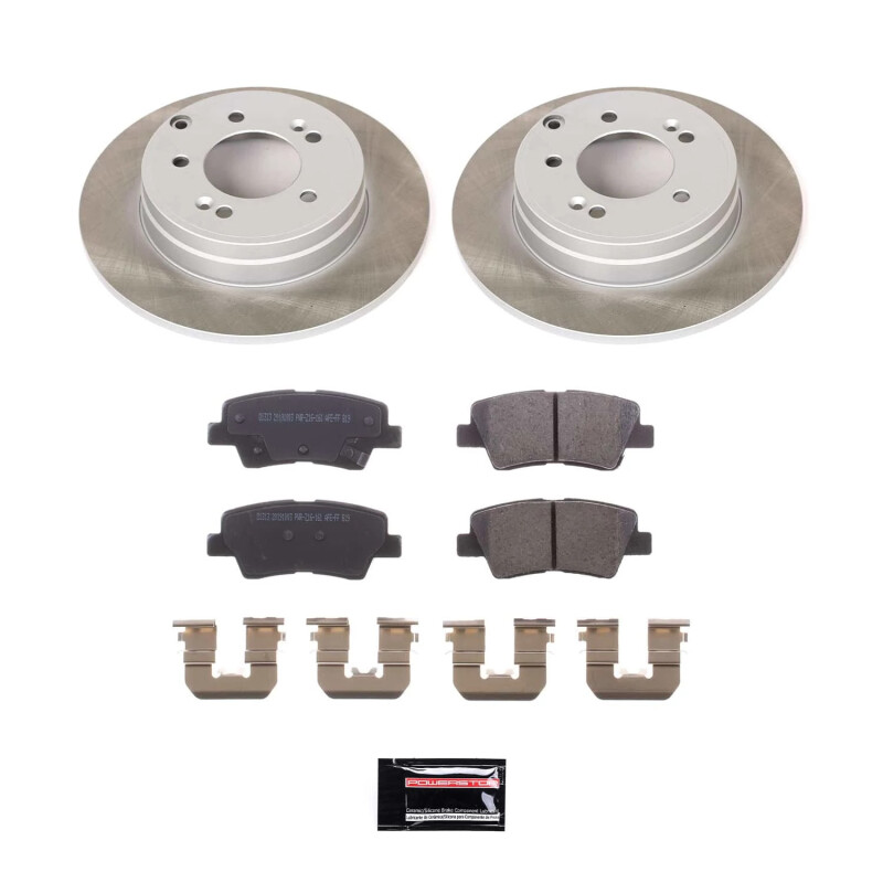 Kia Optima Brake Kit - Rear - PowerStop - Semi-Coated Rotors + Z17 Evolution Plus Ceramic Pads - `11-`16