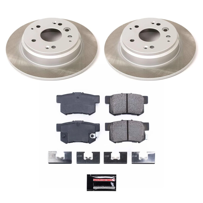 Honda Element Brake Kit - Rear - PowerStop - Semi-Coated Rotors + Z17 Evolution Plus Low-Dust Ceramic Pads - `03-`11