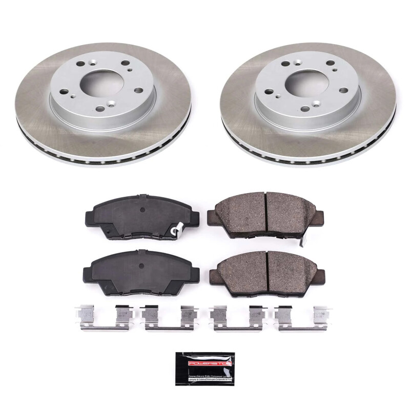 Honda CR-Z Brake Kit - Front - PowerStop - Semi-Coated Rotors + Z17 Evolution Plus Low-Dust Ceramic Pads - `11-`15