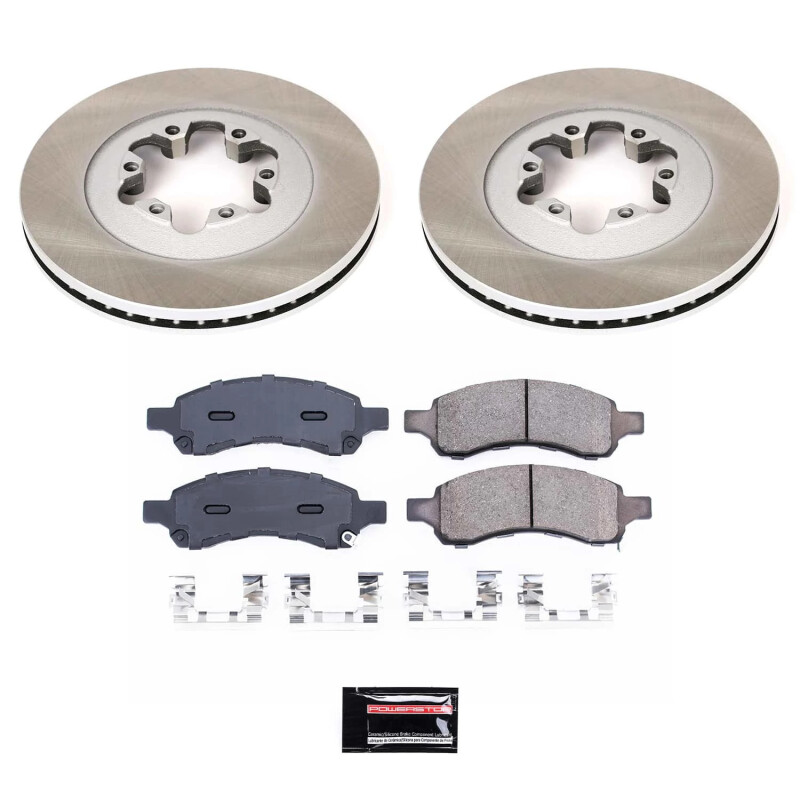 GMC Canyon Brake Kit - Front - PowerStop - Semi-Coated Rotors + Z17 Evolution Plus Low-Dust Ceramic Pads - `09-`12