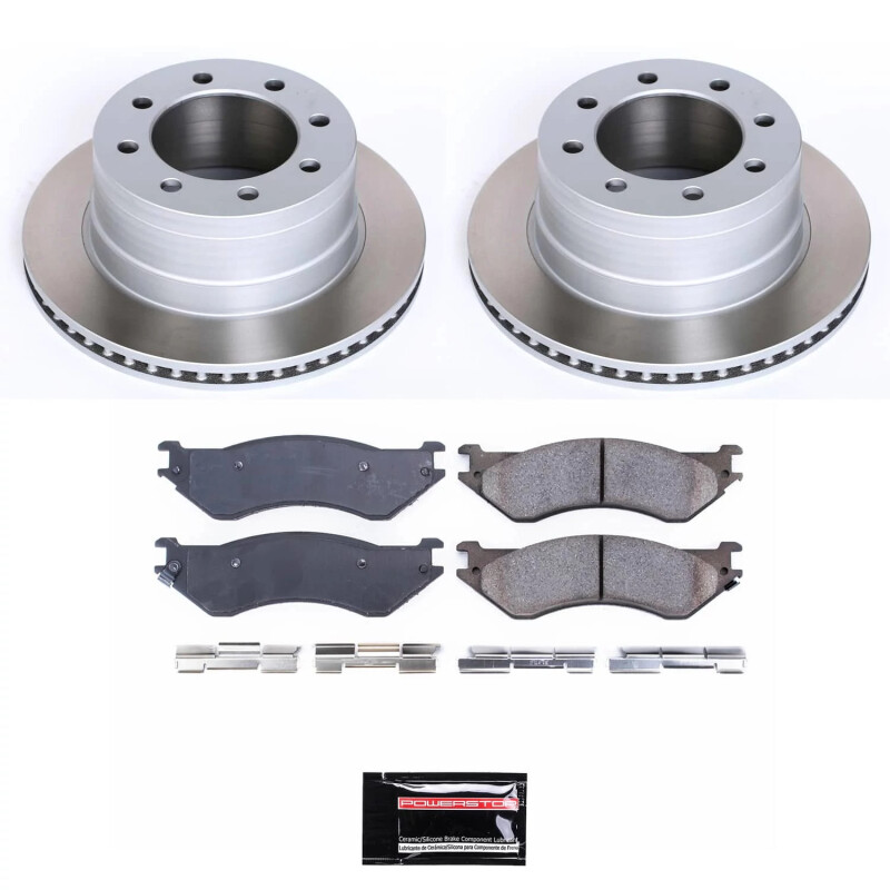 Dodge Ram 3500 Brake Kit - Rear - PowerStop - Semi-Coated Rotors + Z17 Evolution Plus Ceramic Pads - `03-`08