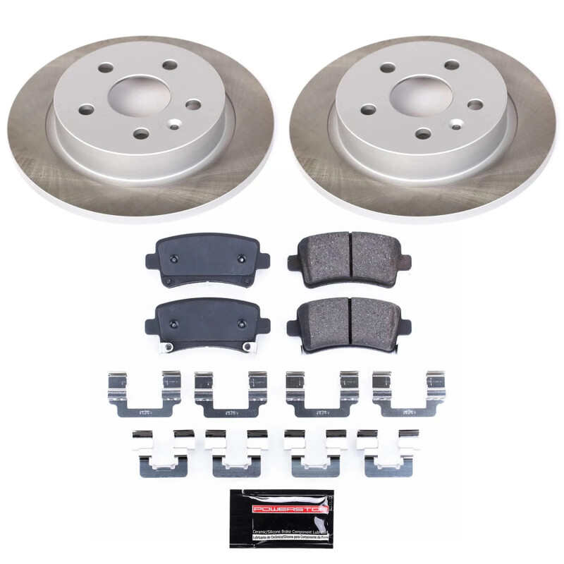Saab 9-5 Brake Kit - Rear - PowerStop - Semi-Coated Rotors + Z17 Evolution Plus Low-Dust Ceramic Pads - `10-`11