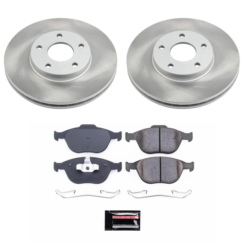 Ford Transit Connect Brake Kit - Front - PowerStop - Semi-Coated Rotors + Z17 Evolution Plus Ceramic Pads - `10-`13