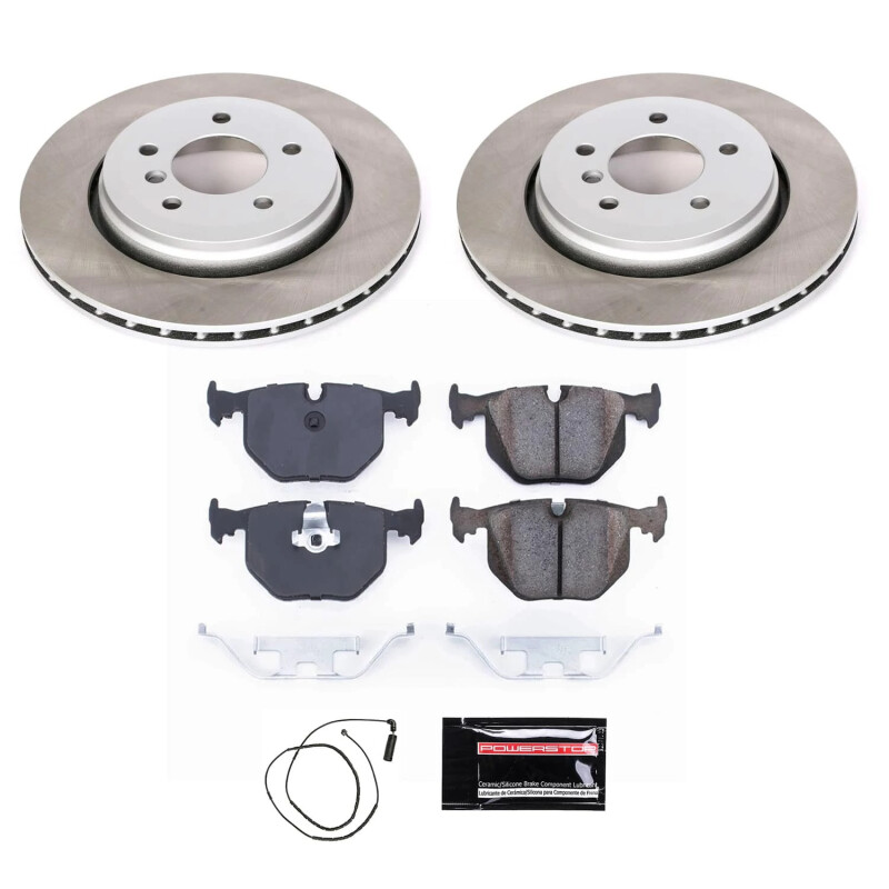 BMW 330xi Brake Kit - Rear - PowerStop - Semi-Coated Rotors + Z17 Evolution Plus Ceramic Pads - `01-`05